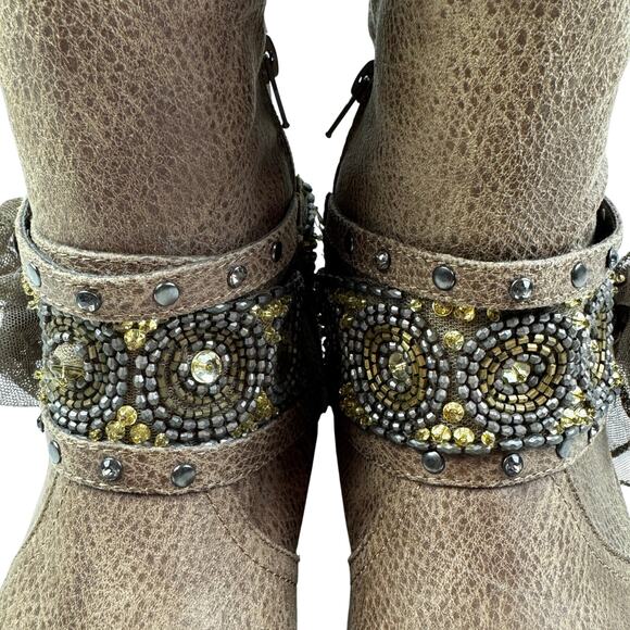 Not Rated Tualamne Western Cowgirl Vegan Leather Tall Riding Boots Women's 7.5 - Picture 6 of 12